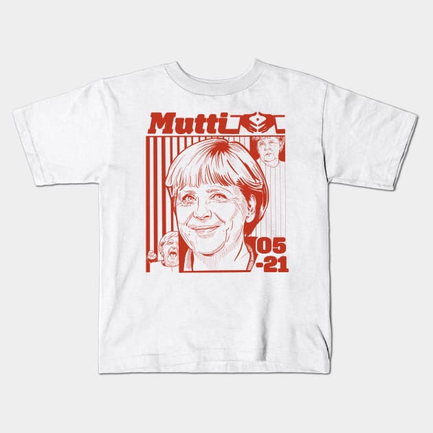 Mutti Merkel - red Kids T-Shirt by Guen Douglas 